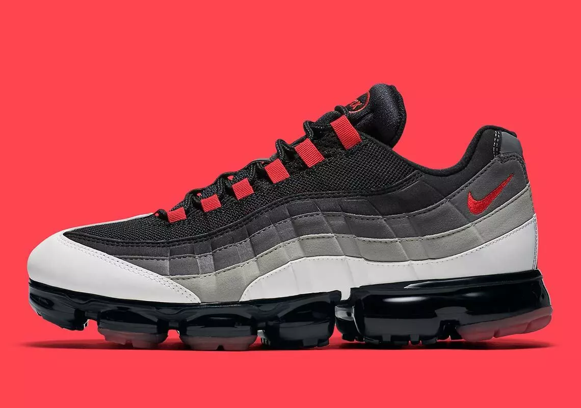 Nike Air Vapormax 95 Comet Red Black Grey White Max AJ7292-101 Men's 5.5 Shoes