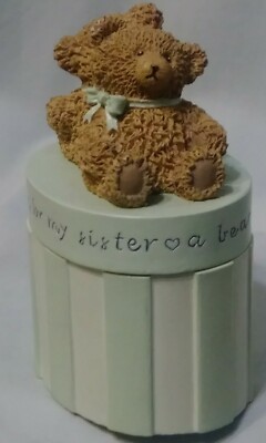 Inspirio by Zondervan ''Bear Hug For Sister'' 2002 Keepsake Box.Inscribed Inside. 