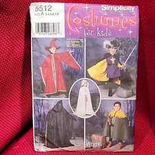 SORCERESS WIZARD CAPE Halloween COSTUME M L XL SIMPLICITY Sewing Pattern 5512
