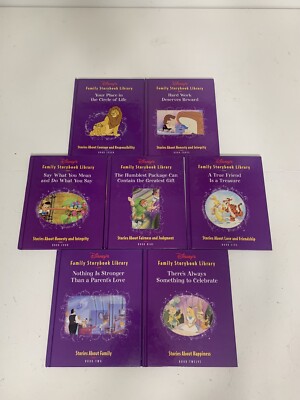 Vintage Disney Family Storybook Library HC Fables Books Lot Of 7