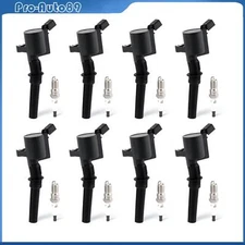 8PCS Ignition Coil Pack DG508 and Iridium Spark Plug For Ford F-150 4.6L V8 5.4L