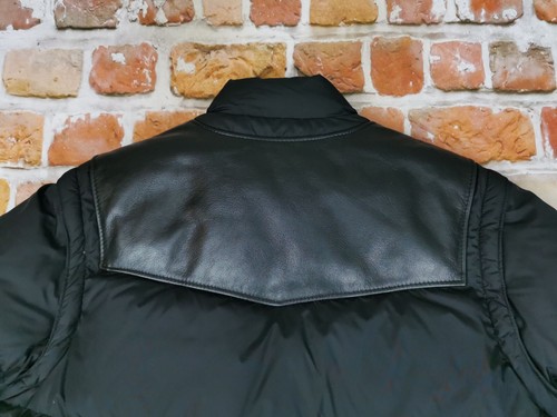 SCHOTT Bros USA Ny Winter Leather down Jacket Vest Black Size:44/ M Like New - Picture 10 of 10