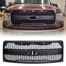 Front Raptor Style Grille Grill W Emblem Hole Lights For 2009-2014 Ford F150