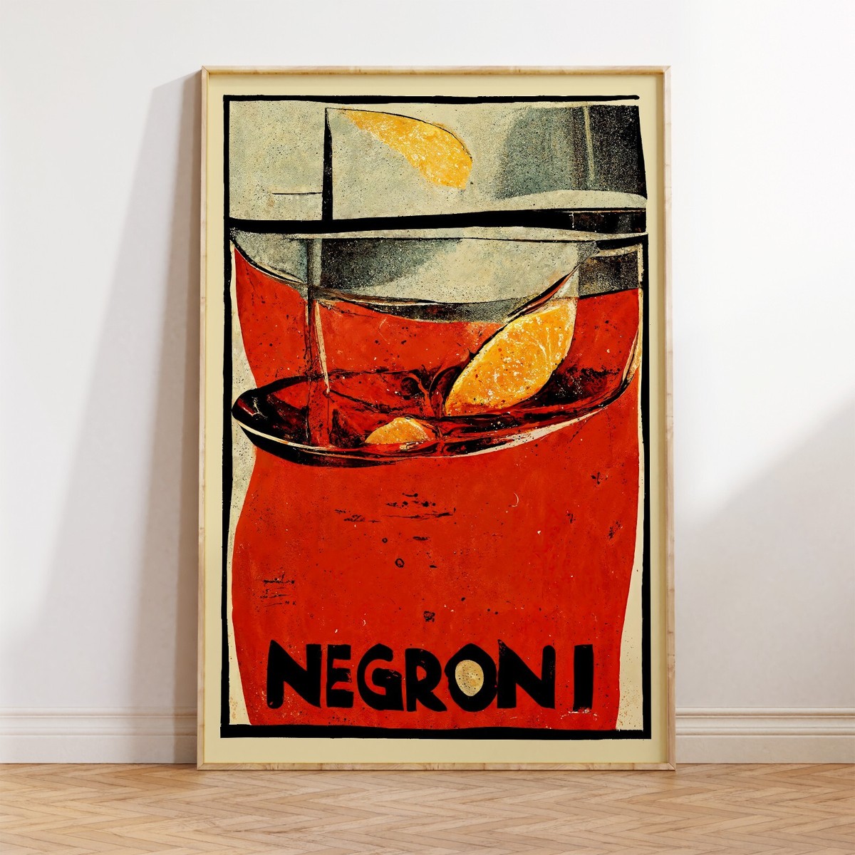 Mid-Century Modern Negroni Poster | Vintage Liquor Ad Print