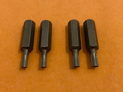 RARE (4)  TYPE A  CLUTCH HEAD INSERT BITS- 5/32  & 3/16  - NEW - FREE SHIPPING