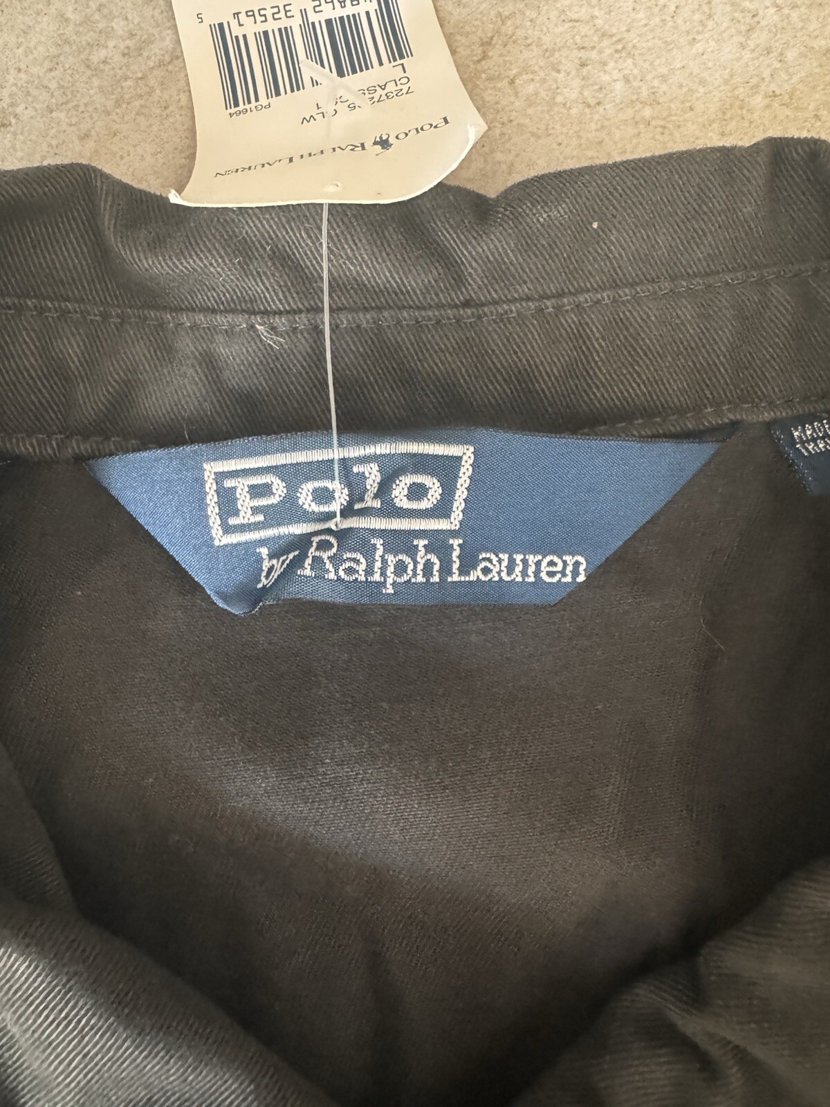 RALPH LAUREN POLO uomo classico Harrington nero giacca casual taglia L logo pony