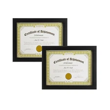 Set of 2 8.5 x 11 Diploma Certificate Document Wooden Frames with Real Glass