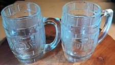 Lot de 2 tasses à bière vintage Dad's Root verre lourd 5,25" de haut excellent état 