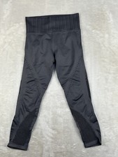 Athleta Women's Medium Trophy Leggings Grey Seamless Perforated Laser Cut