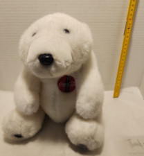 Coca Cola Polar Bear Plush Stuffed Animal White 10" Soft Fuzzy 1996  (PT6)