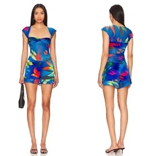 Mirae Louana Floral Butterfly Romper in Bleu Size 6