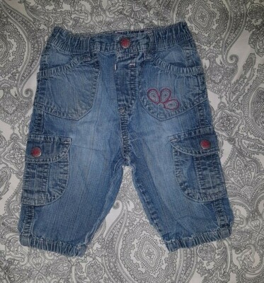 Jeans Dopodopo Gr. 74  mit Blumenstickereien wie neu