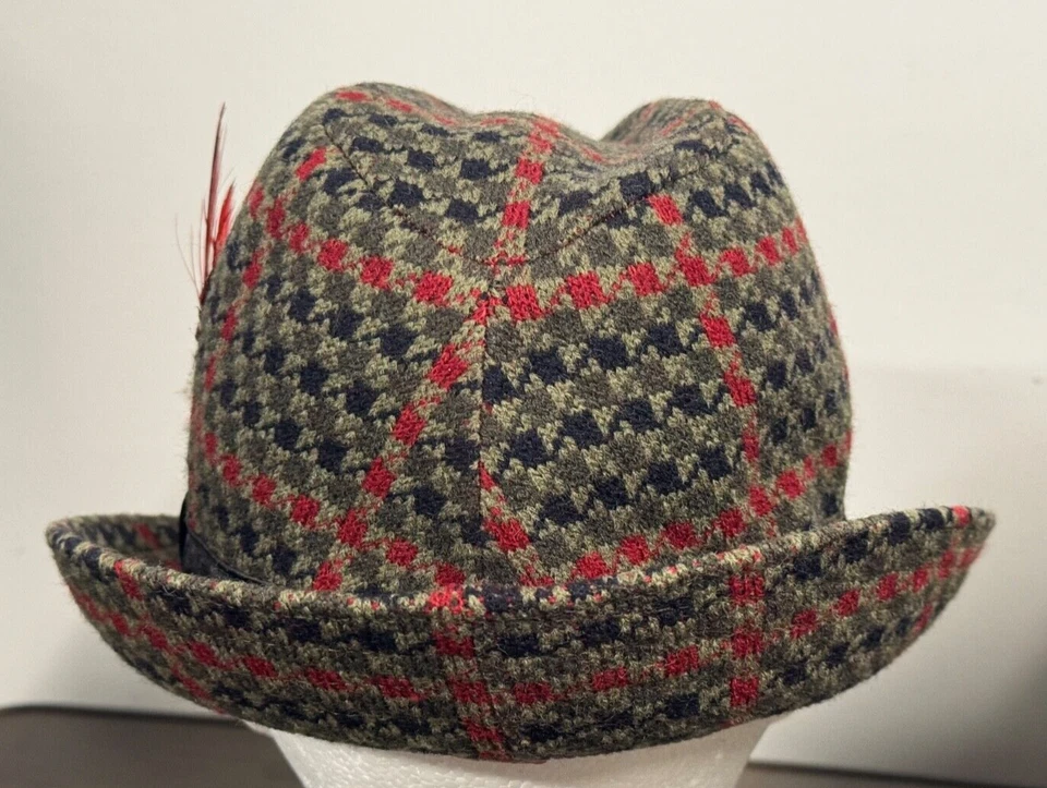 RARE Kangol Stereo London Big Ben Paris DJ Player Trilby Tweed Hat Fedora M NEW - Image 4 of 4