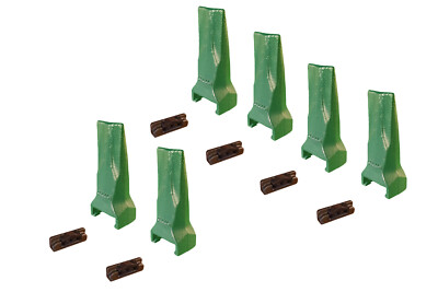 6 - Backhoe/Mini Ex Bucket Dirt Teeth w/ Pins - V17TYL
