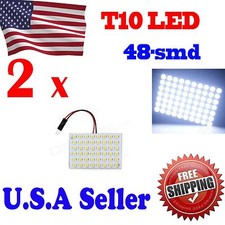 2x White 48-smd Festoon Panel Dome Map Interior Light Ba9s Adapter Dc 12v 2x White 48-smd Festoon Panel Dome Map Interior Light Ba9s Adapter Dc 12v
