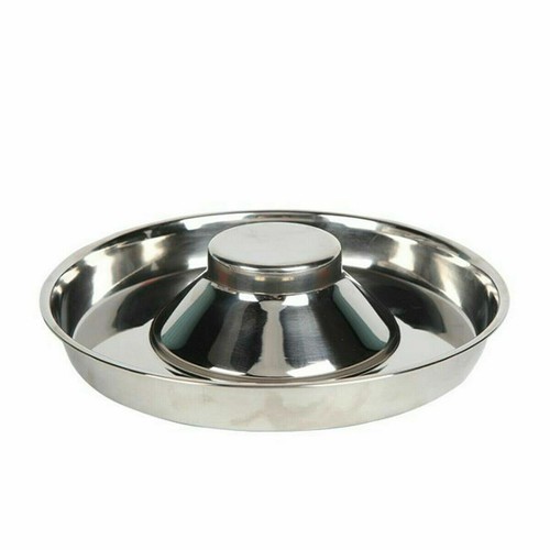 Silver Stainless Feeder Bowl Dish Puppy Dog Pet Cat Litter Food Feeding Weaning - Picture 2 of 6