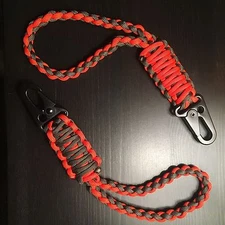 ONE (1) Paracord Wrist Lanyard + HK HOOK FOB 550 USA Custom ColorsTJPARACORD