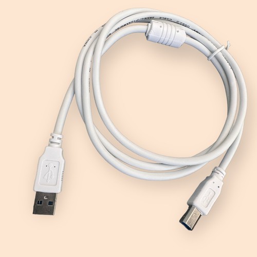 USB B To USB A 2.0 PRINTER CABLE 1.5M EPSON HP SAMSUNG FERRITE CORE DATA - WHITE - Picture 4 of 6