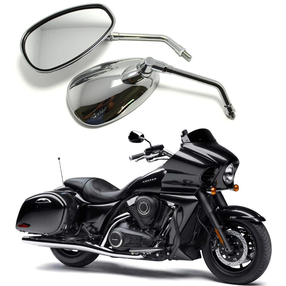 Espejos retrovisores cromados para motocicleta Honda VTX1300 VTX1800 Shadow Aero 750 1100 10 mm HG Foto 2 de 4