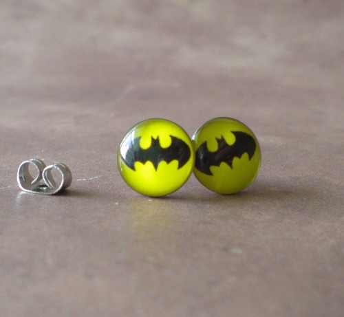 4 DC Comics Marvel Heroes Post Stud Earrings Set Batman Superman Spiderman Flash - Picture 8 of 9