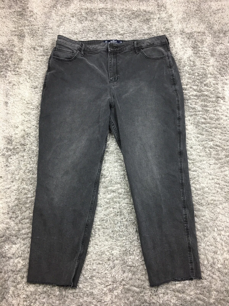 Hollister Capri Cropped Jeans Womens Size 17R Dark Gray Denim