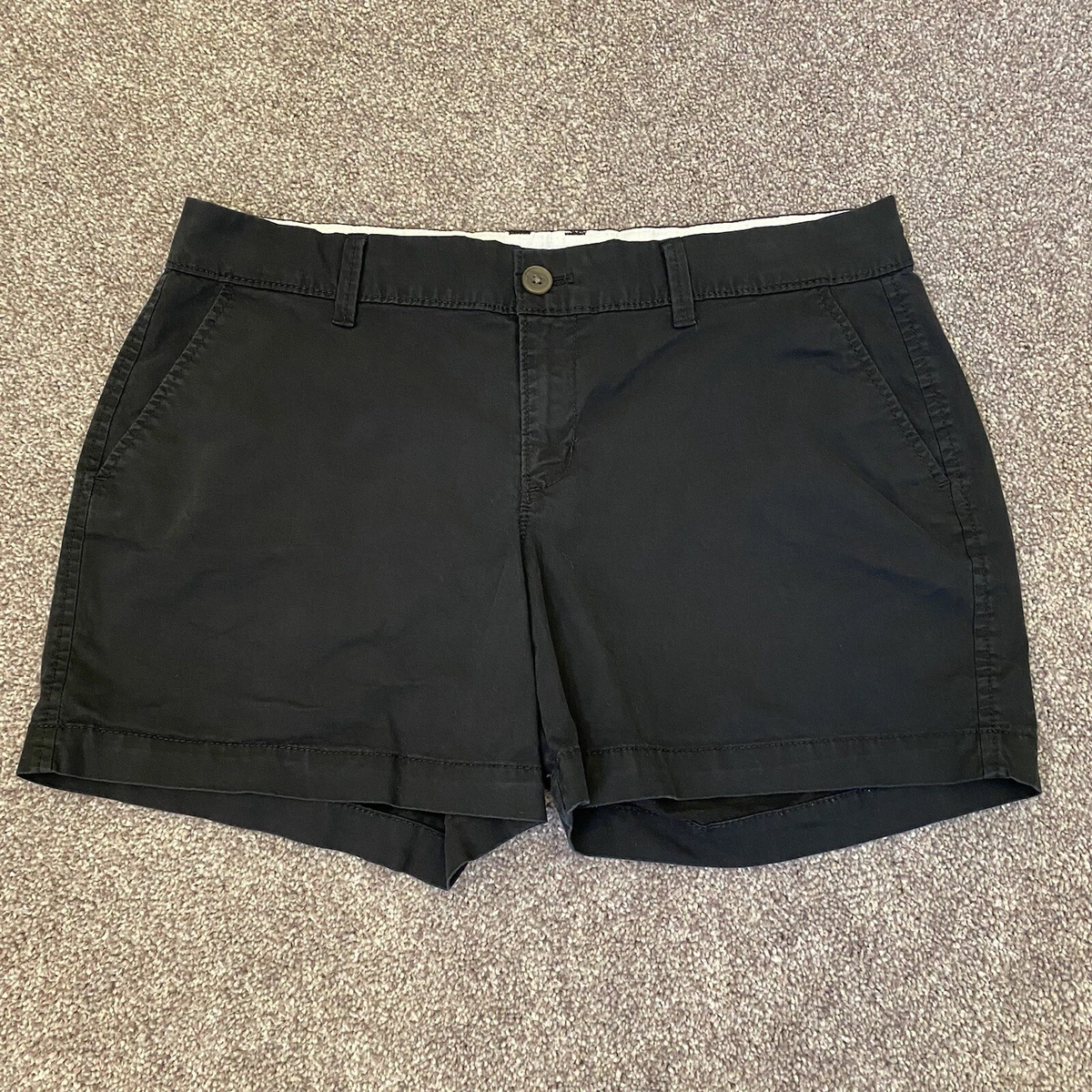Old Navy Womens Black Stretch Shorts Cotton Blend Belt Loops Pockets Size 6 Reg