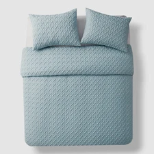 VCNY Home Blue 3-Piece Blue Geometric Comforter Set, Full/Queen Size