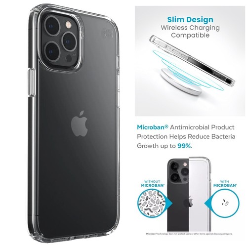 Official Genuine Original Speck (iPhone 12 Pro Max) Clear Case Slim Tough Cover - Picture 3 of 14