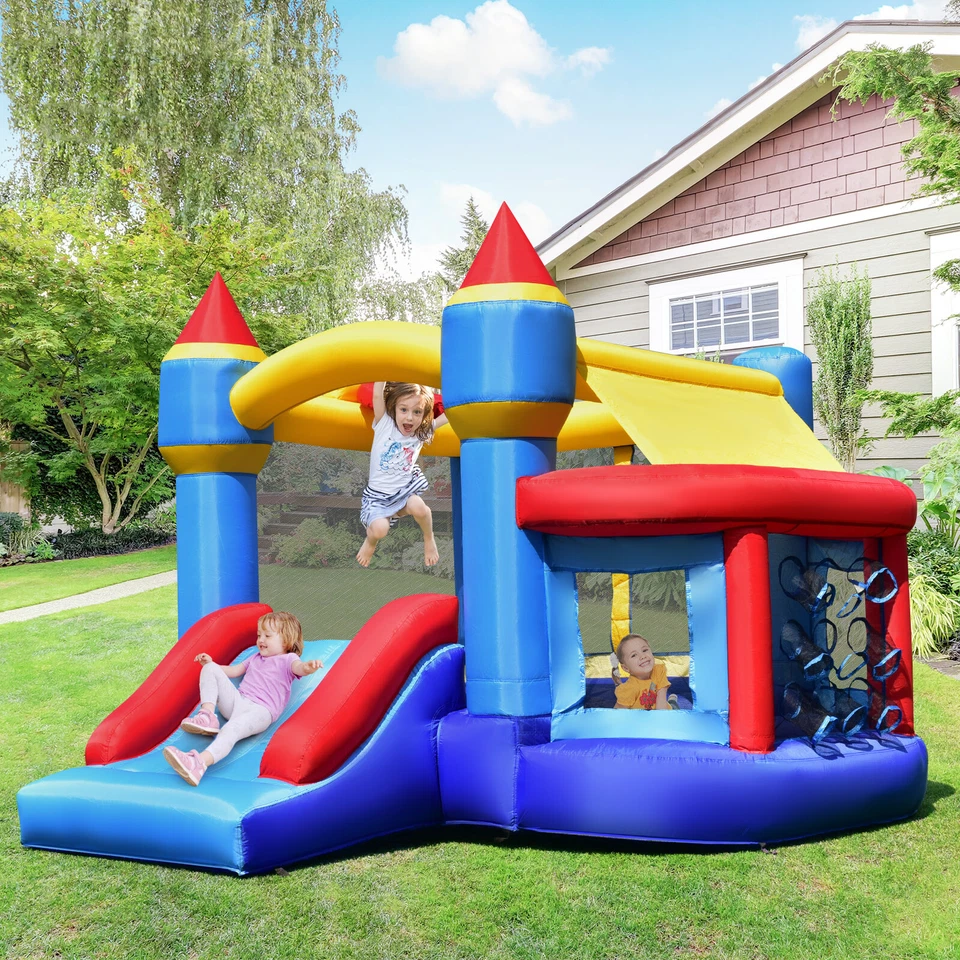 Inflatable Kids Jumping Castle 5IN1 Bouncy Playhouse Trampoline w/ 450W Blower - image 2 of 4