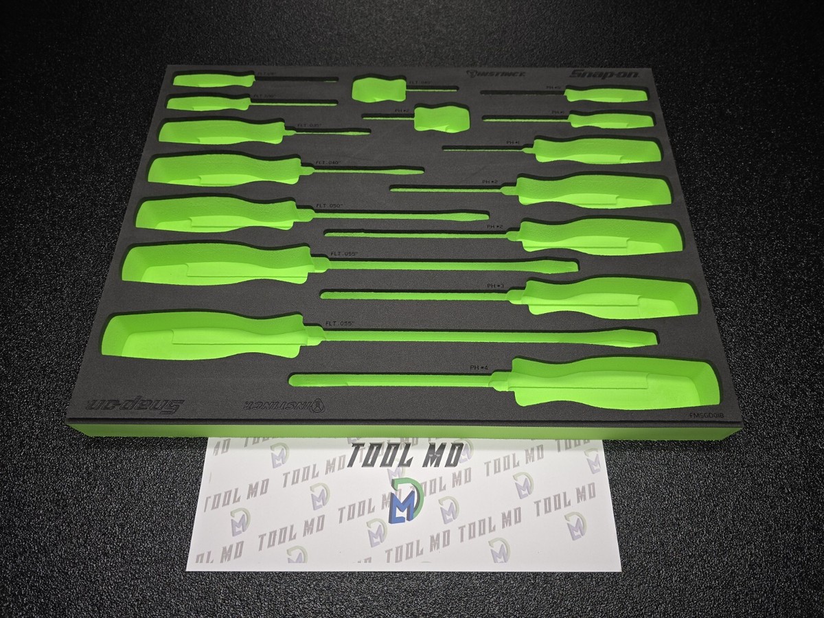 Snap-on Tools GREEN FOAM ORGANIZER for 16pc Soft Grip Screwdriver