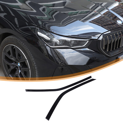 PVC Glossy Black Headlight Eyelid Trim Cover For BMW 5 Series G60 2024+