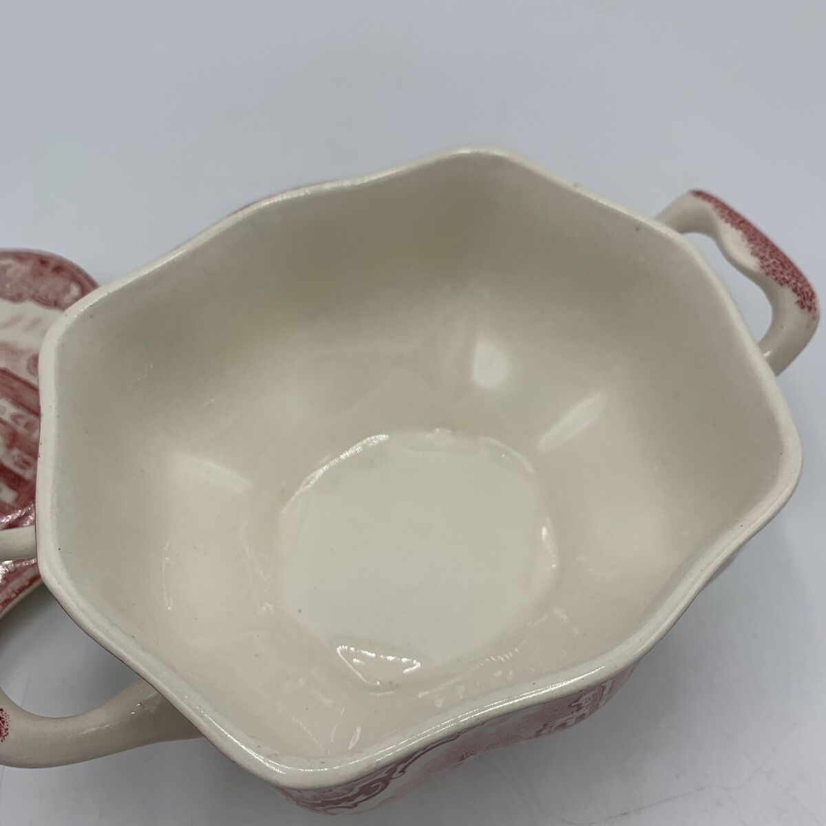 Johnson Bros. China England OLD BRITAIN CASTLES Pink Sugar Johnson Bros. China England OLD BRITAIN CASTLES Pink Sugar