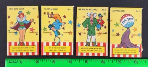 Vintage (Lot of 4) 1954 Tip Top Bread Circus Cards - Afbeelding 1 van 2