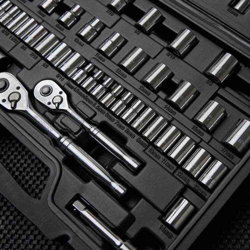 SAE Metric Mechanics Tool Set 85-Piece Ratchet & Socket Sets 1/4 in. and 3/8 in - Picture 4 of 12