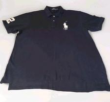 Polo Ralph Lauren Polo Shirt Mens 2XB Navy Big Pony 3 Rugby Pique