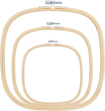 3 Pieces 3 Sizes Square Embroidery Hoops Adjustable Circle  Cross Stitch Hoop E