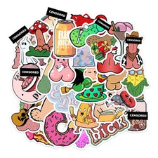 30Pcs Funny Adult Humor Vinyl Sticker Pack   Waterproof 2.5 inches, White