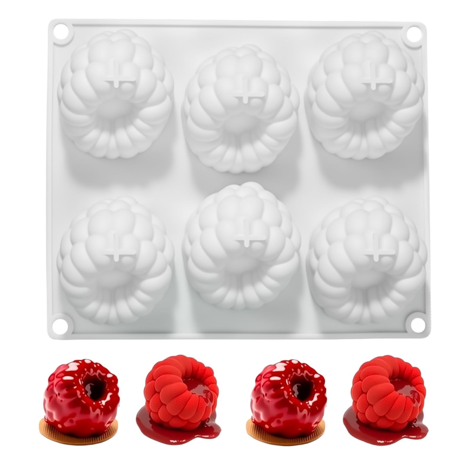 Moule silicone 3D framboises pour goûters faits maison et ateliers enfants
