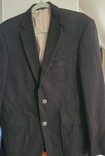 Nautica Men's Charcoal Herringbone Blazer 100 Cotton Tailored Jacket 38S