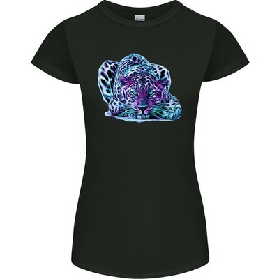 Buntes Leopard Wildkatzen Panther Damen Petite T-Shirt
