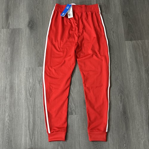 Size L Large ADIDAS ORIGINALS Kids SST Track Pants Red - Picture 5 of 6