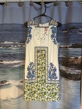 Anthropologie Plenty By Tracy Reese Sleeveless Floral Print Lace-Up Dress Medium