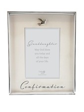 Silver Confirmation Photo Frame Dove Motif - Granddaughter