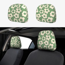 YANGDADA Vintage Groovy Flowers Cute Car Head Rest Covers 2 Piece Elastic Car...