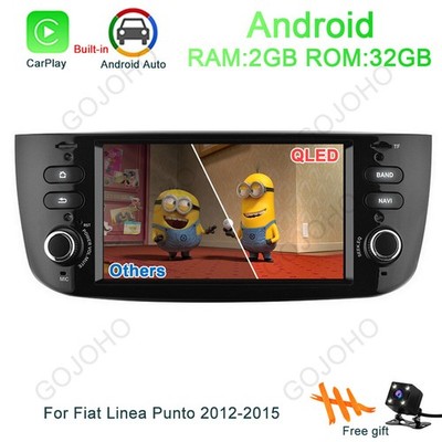 For 2012-2015 Fiat Linea Punto Radio Apple CarPlay Android 13 Car Stereo GPS BT