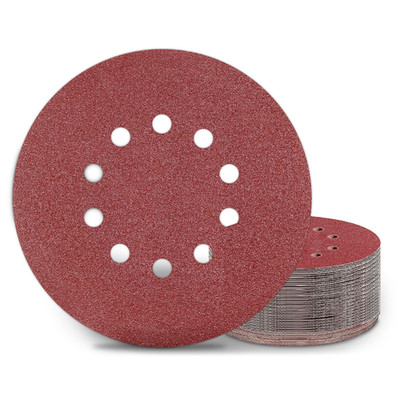 Kongming Schleifscheiben Klett 225mm P60 10 Loch Rot Tro