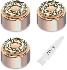 Generation 3 Facial Hair Remover Replacement Heads 1 Count (Pack of 3), Gold 