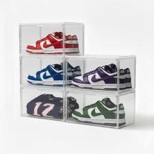 Transparent Stackable Shoe Organizer Display Case XL Storage Box 5 Pack