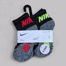 NIKE Boy Socks Ankle Cushioned School Everyday Kids 6 Pair Shoe Size 10C-3Y