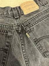 Girl Levi Cut Down Denim To Shorts. 24inch Waist. Charcoal . Brown Levi Label